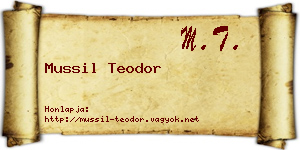 Mussil Teodor névjegykártya